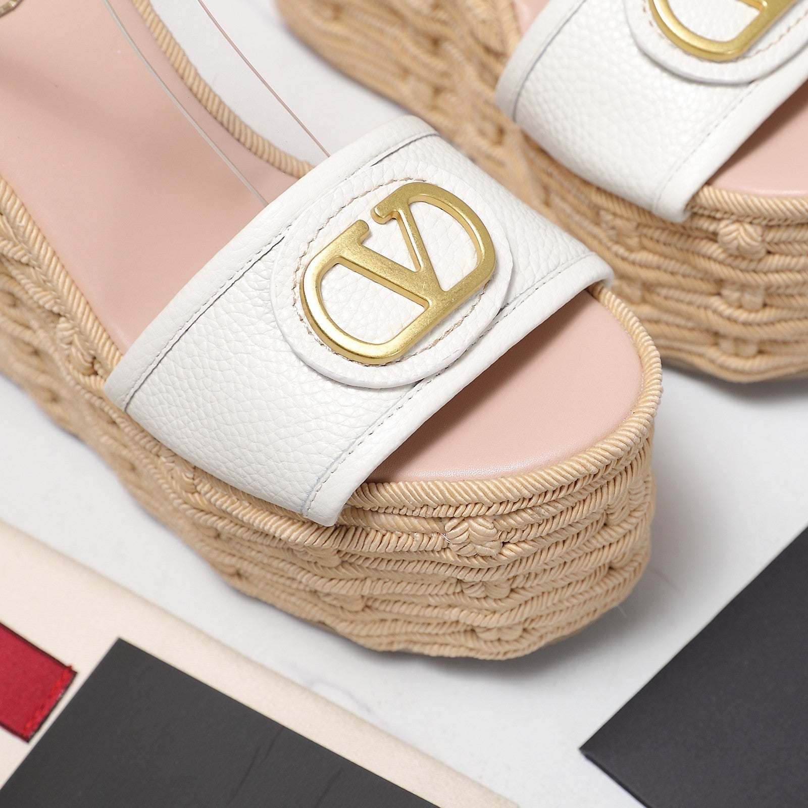 VL Flatform Sandal 15mm In White Cowhide GHW 456386