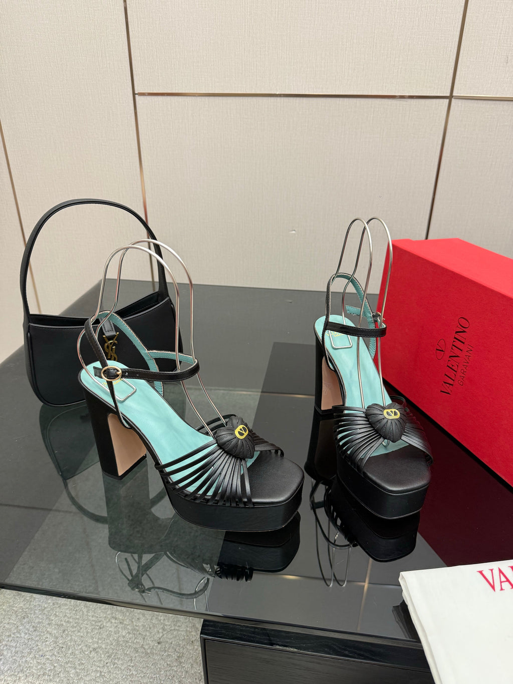VALENTINO Classic Sandals Black in Sheepskin 629541