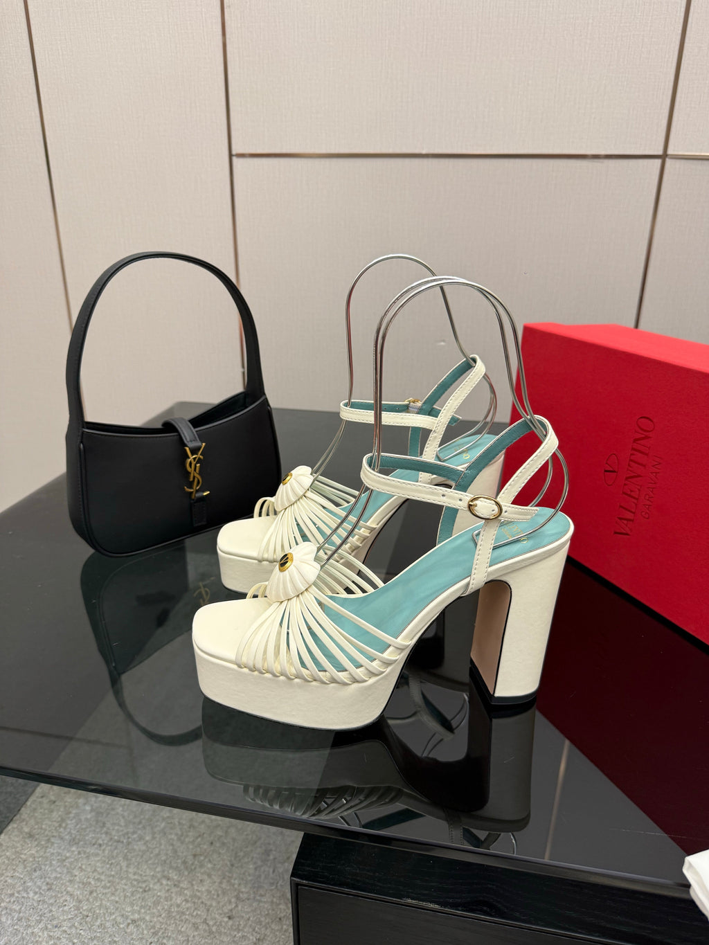 VALENTINO Classic Sandals White in Sheepskin 629542