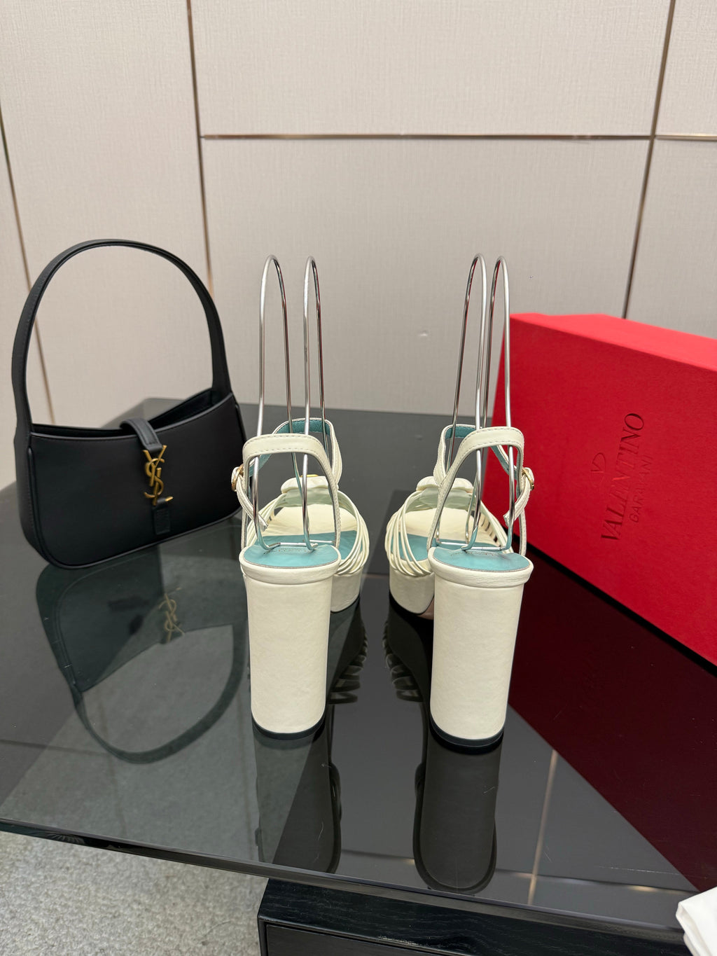 VALENTINO Classic Sandals White in Sheepskin 629542