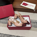 Valentino Garavani Slingback 60 Burgundy Pink in Sheepskin 685894