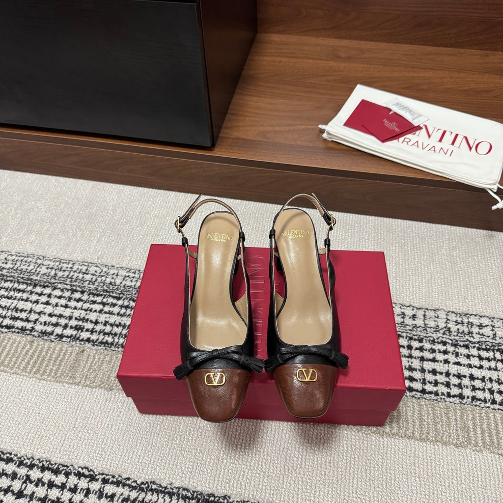 Valentino Garavani Slingback 60 Dark Brown Black in Sheepskin 685893