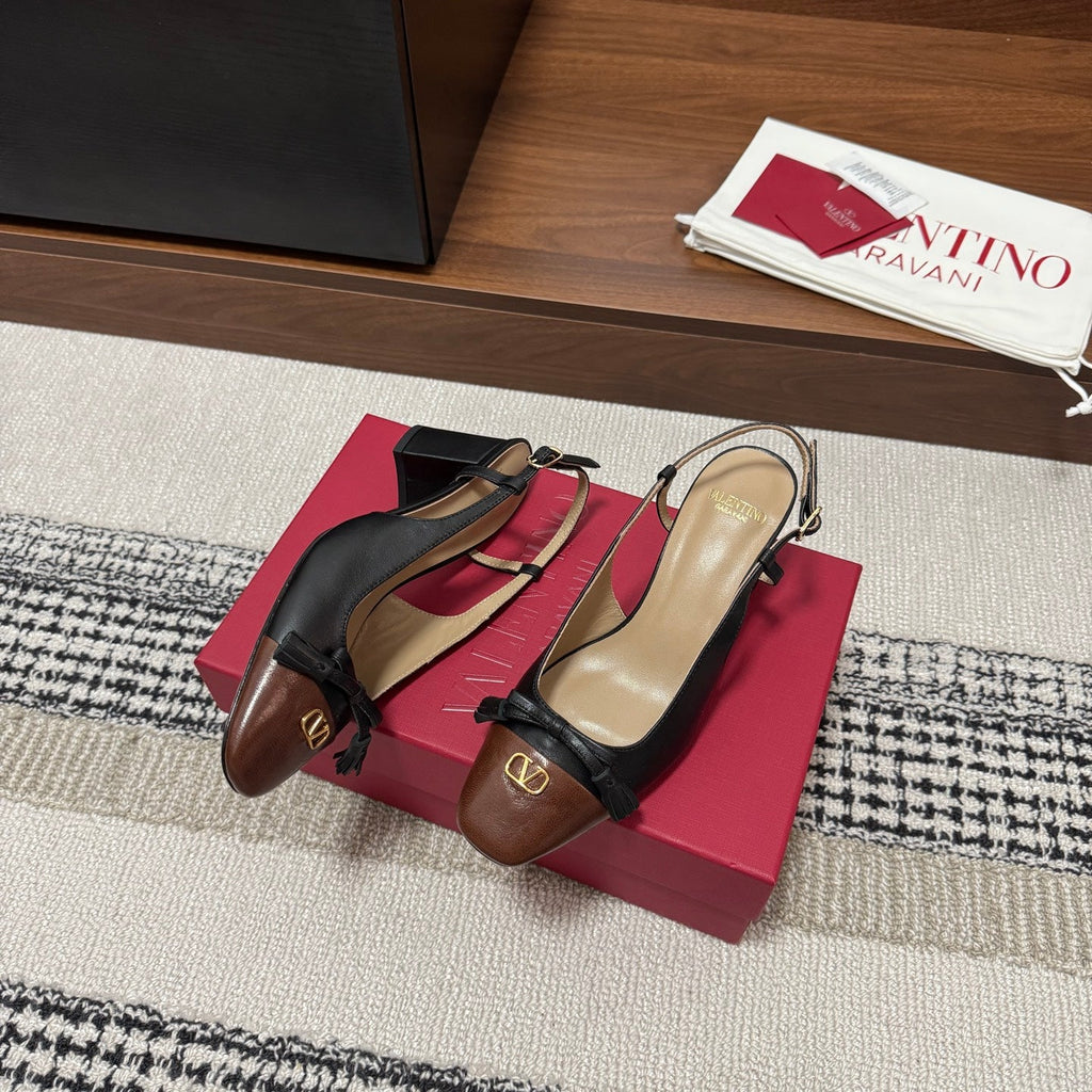 Valentino Garavani Slingback 60 Dark Brown Black in Sheepskin 685893