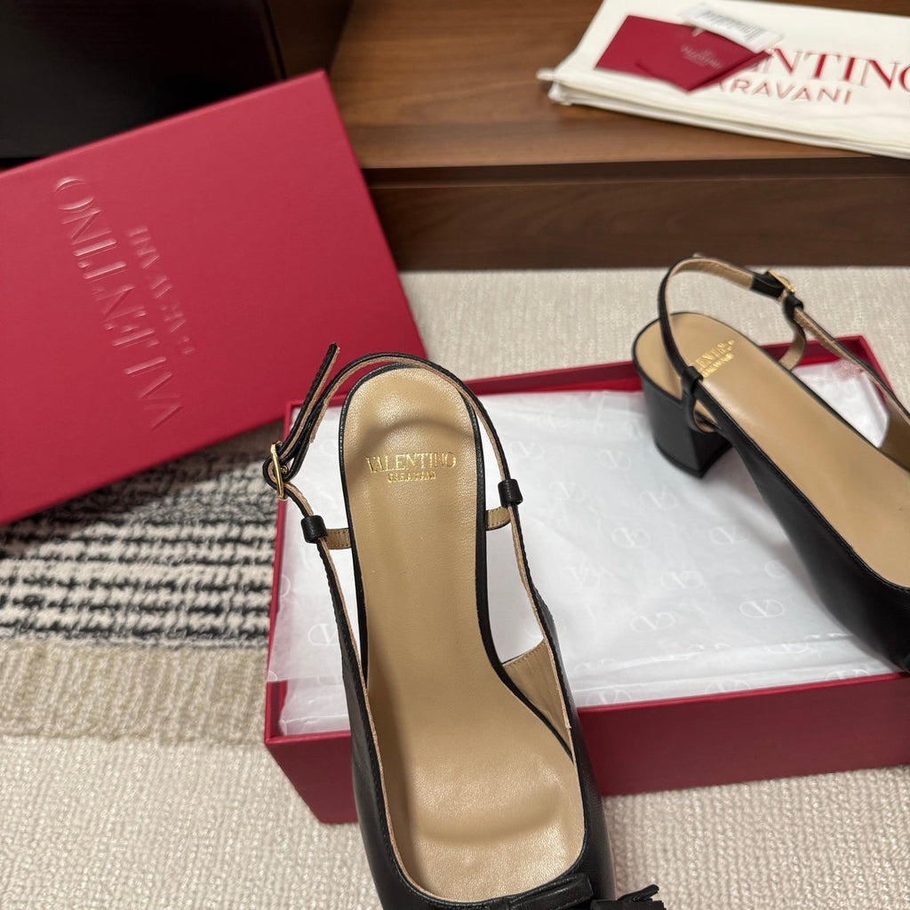 Valentino Garavani Slingback 60 Dark Brown Black in Sheepskin 685893