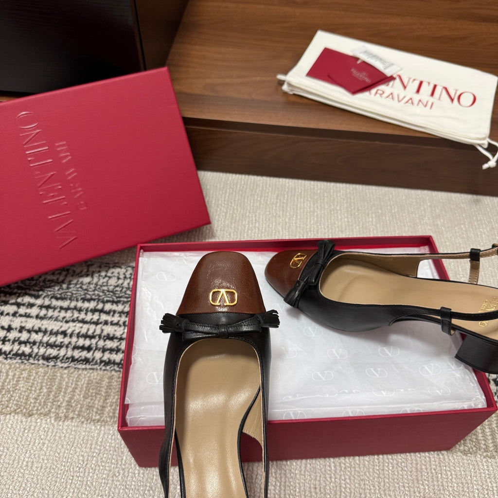 Valentino Garavani Slingback 60 Dark Brown Black in Sheepskin 685893