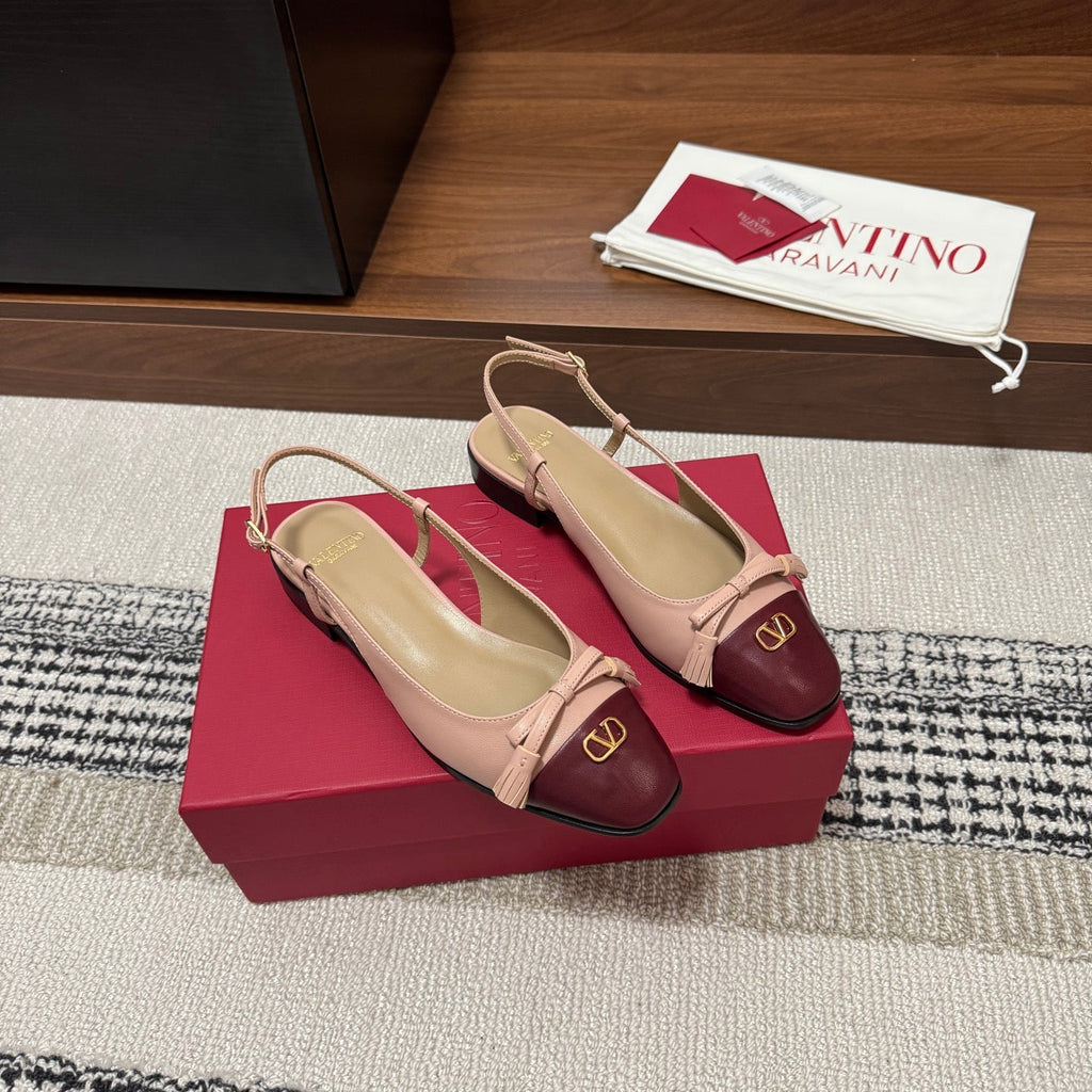 Valentino Garavani Slingback Burbundy Pink in Sheepskin 685891