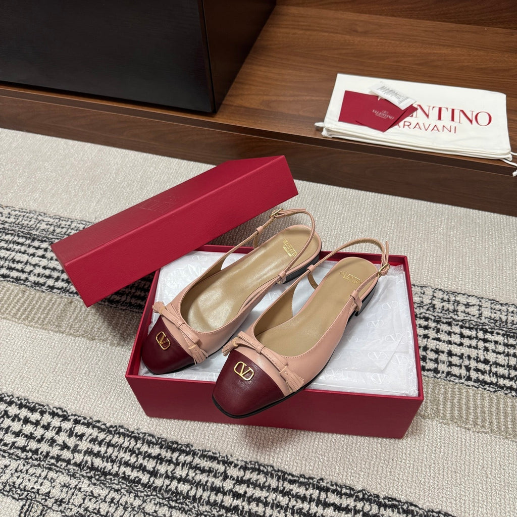Valentino Garavani Slingback Burbundy Pink in Sheepskin 685891