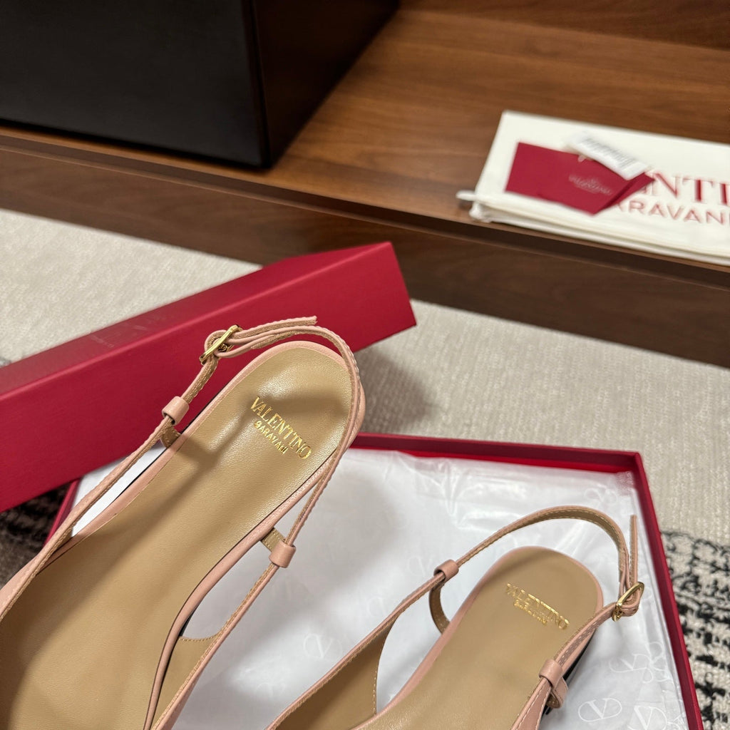 Valentino Garavani Slingback Burbundy Pink in Sheepskin 685891