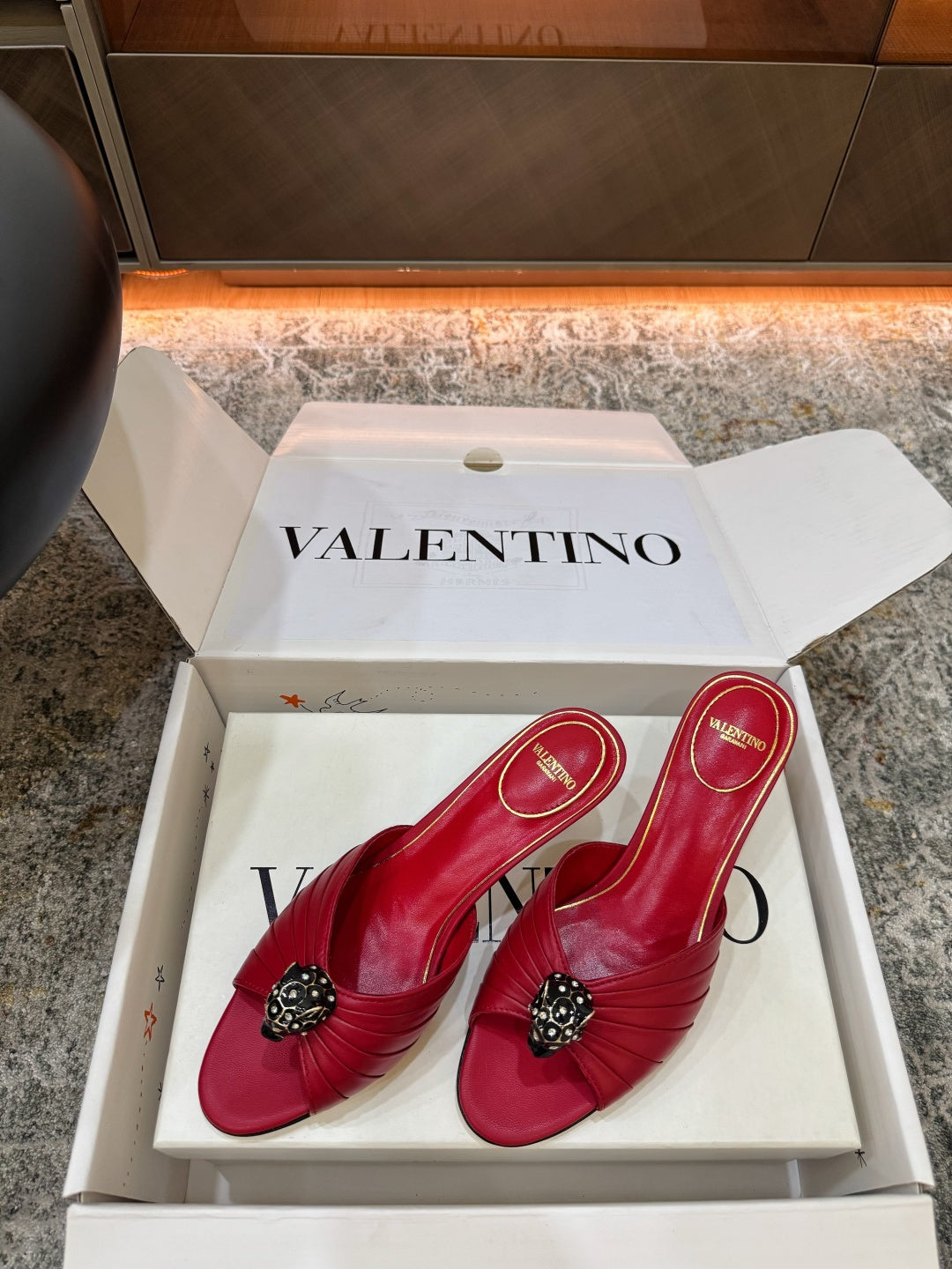 VT Sandal 55mm Red in Cowhide 755972