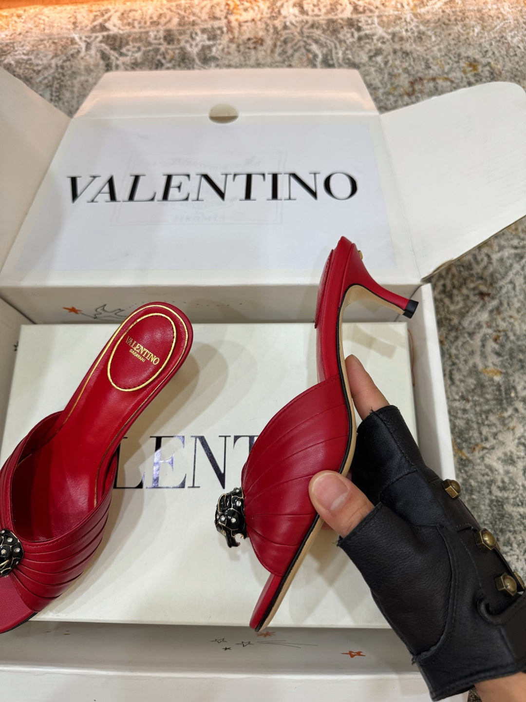 VT Sandal 55mm Red in Cowhide 755972