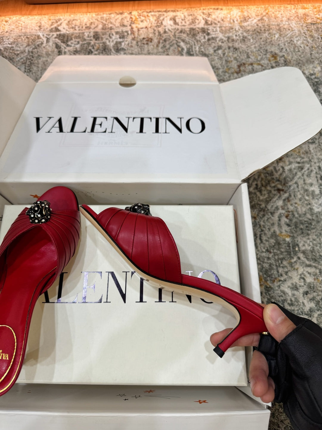 VT Sandal 55mm Red in Cowhide 755972