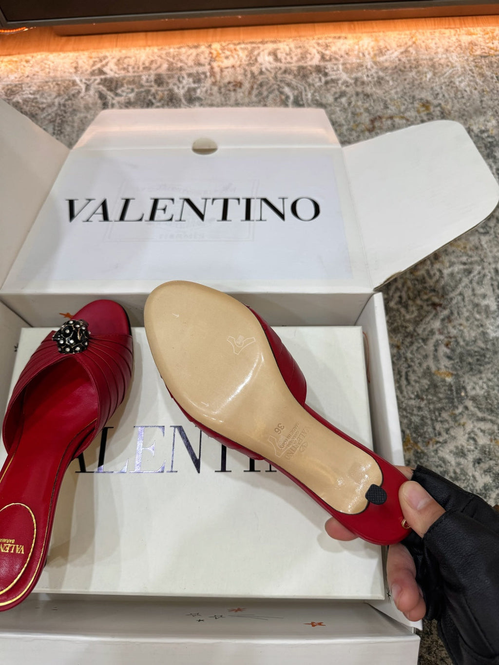 VT Sandal 55mm Red in Cowhide 755972