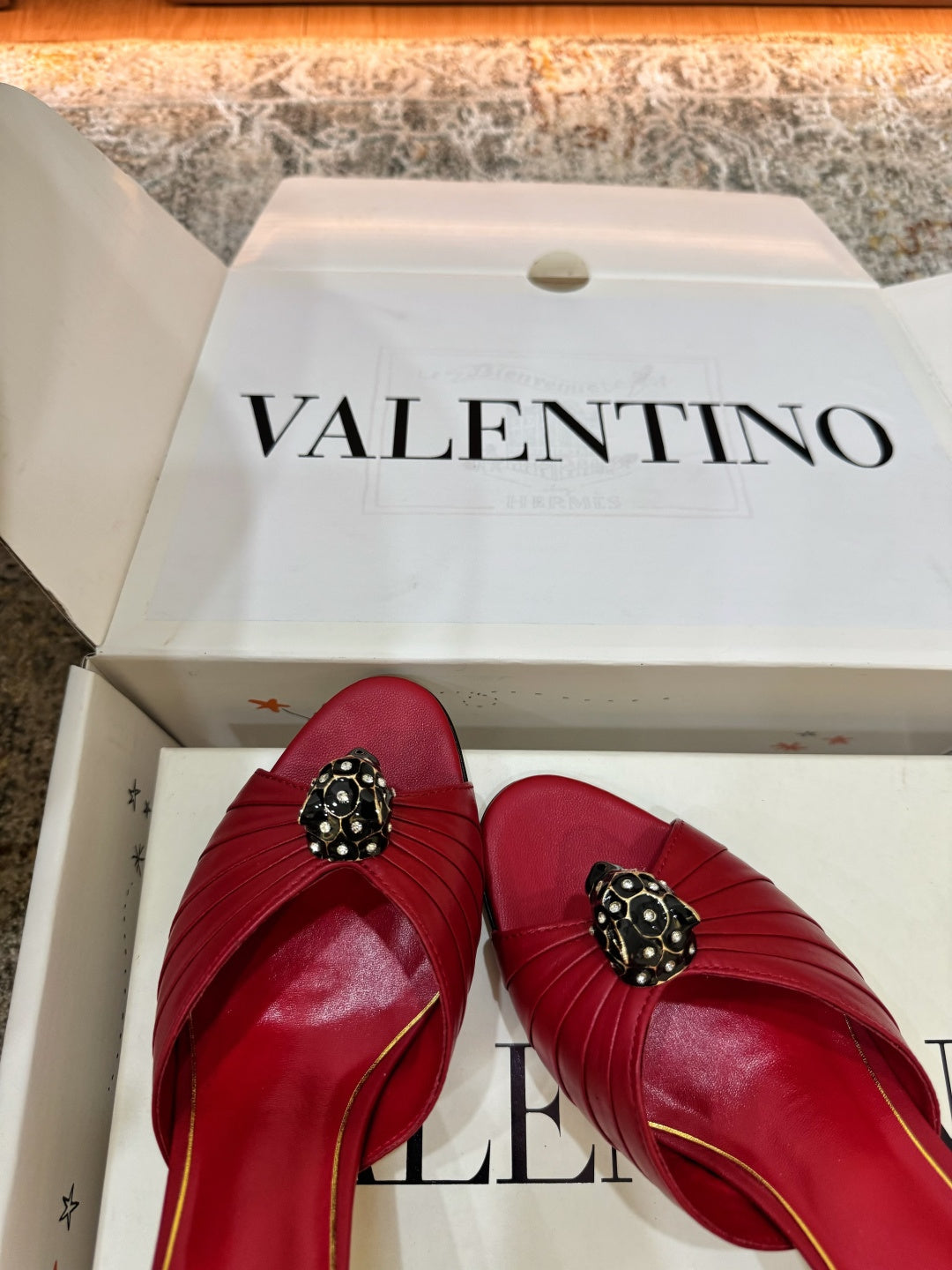 VT Sandal 55mm Red in Cowhide 755972