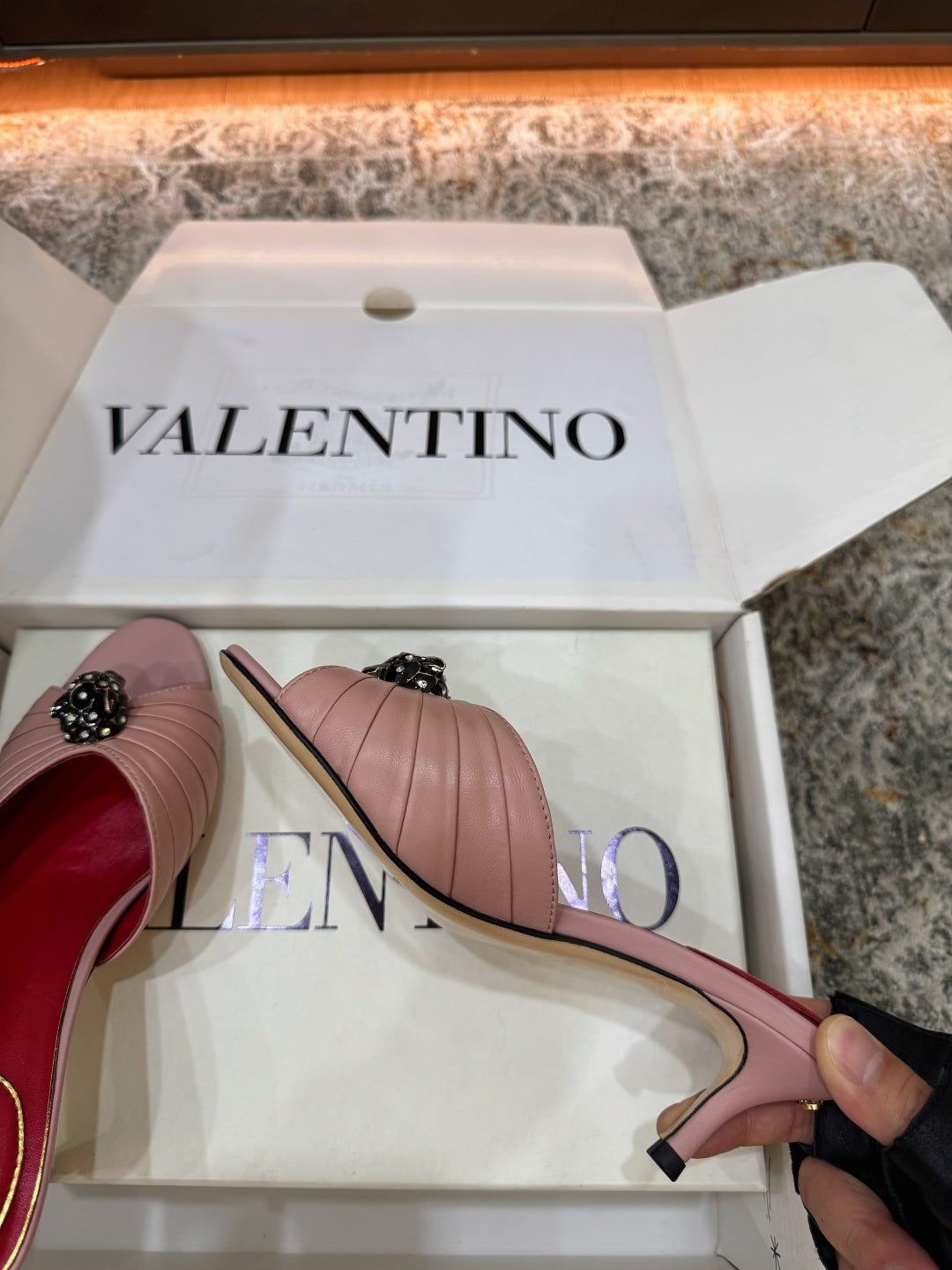 VT Sandal 55mm Pink in Cowhide 755973