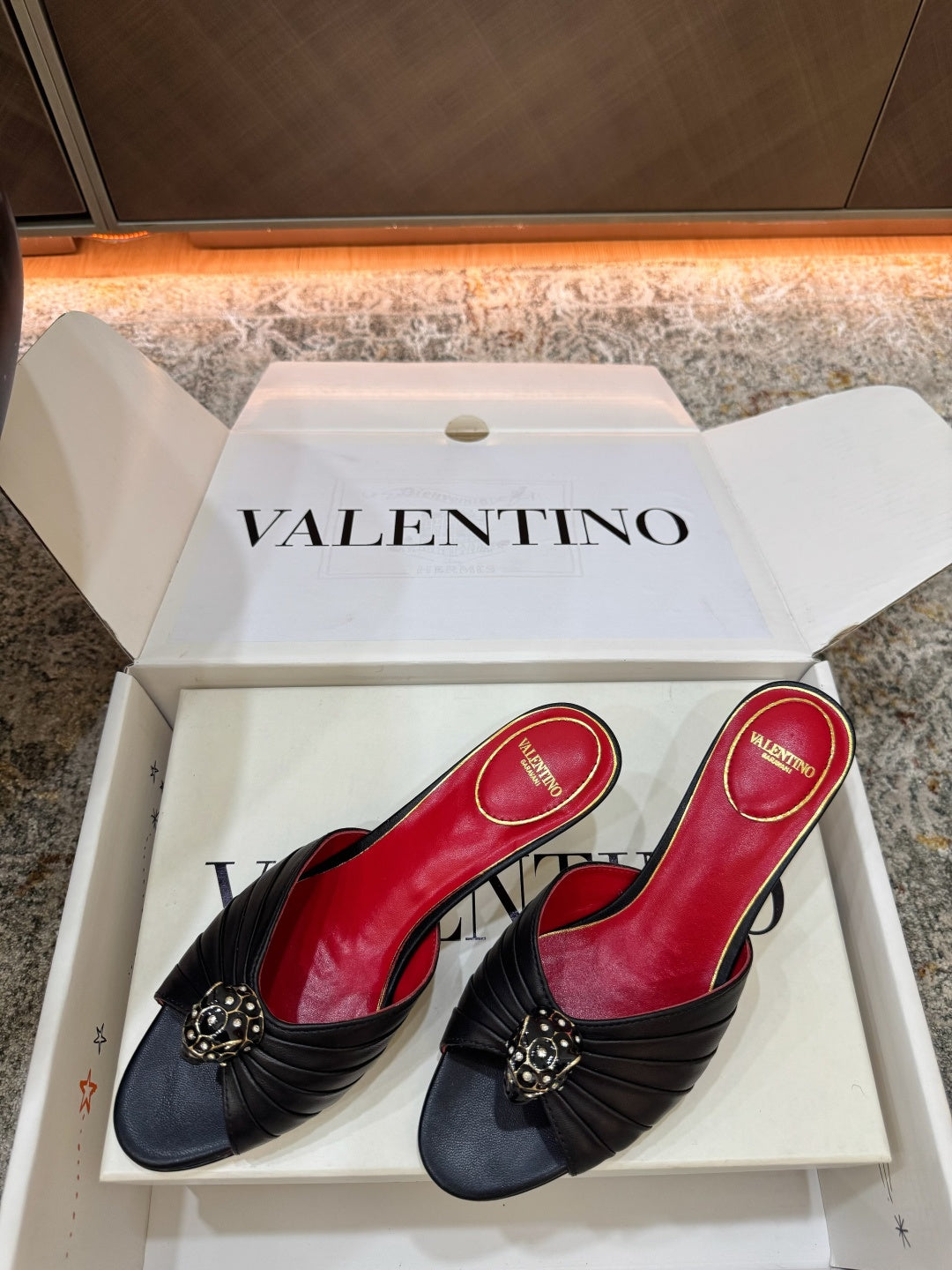 VT Sandal 55mm Black in Cowhide 755975