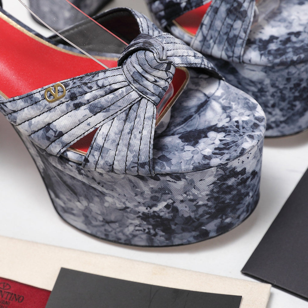 VLTN Crasher Platform Sandals Blue Grey Fabric 913110