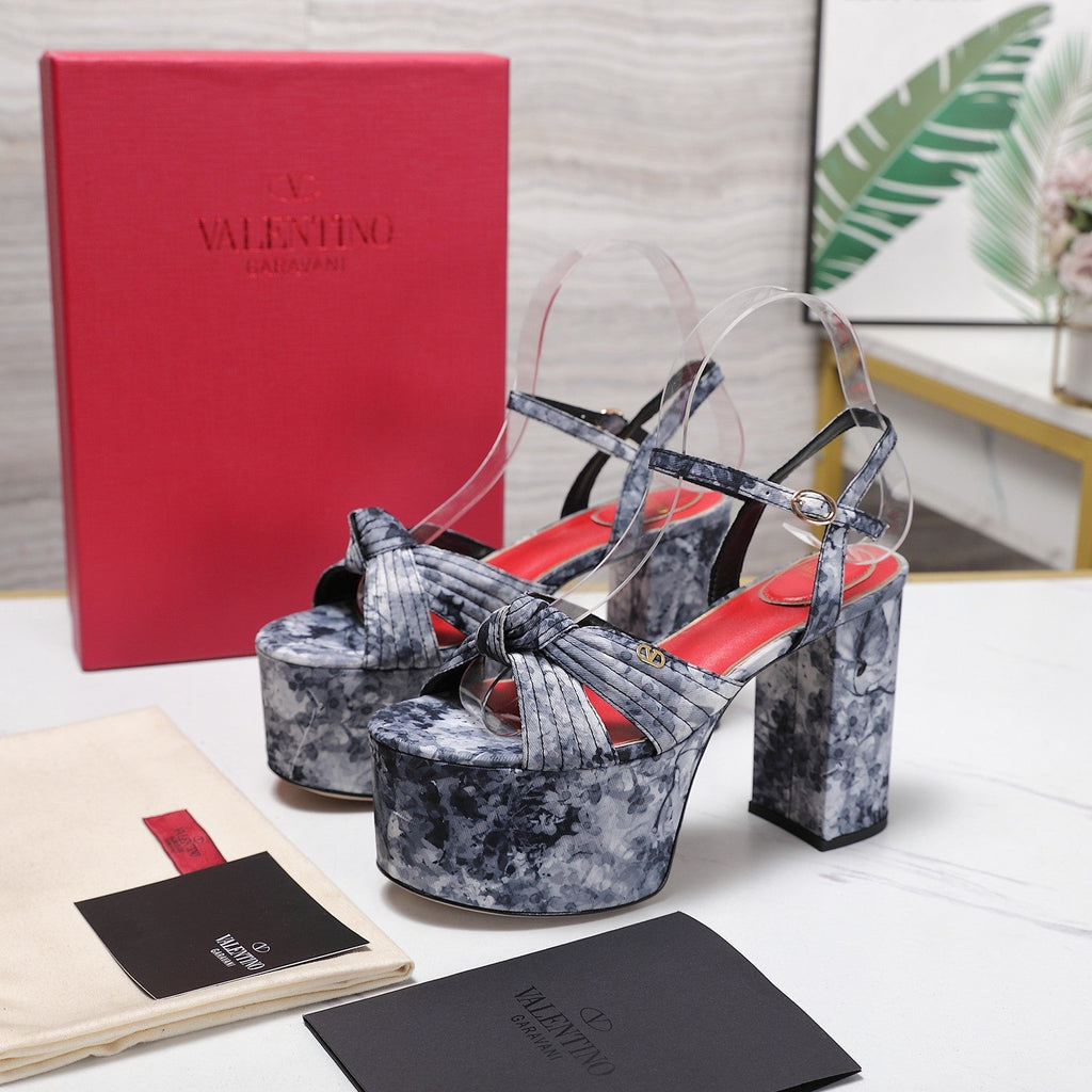 VLTN Crasher Platform Sandals Blue Grey Fabric 913110