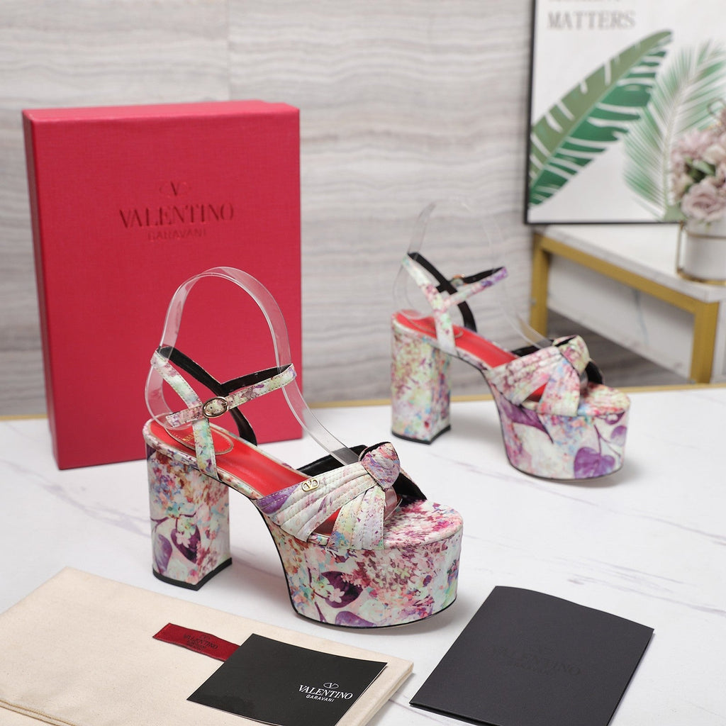 VLTN Crasher Platform Sandals Purple Multicolor Fabric 913108
