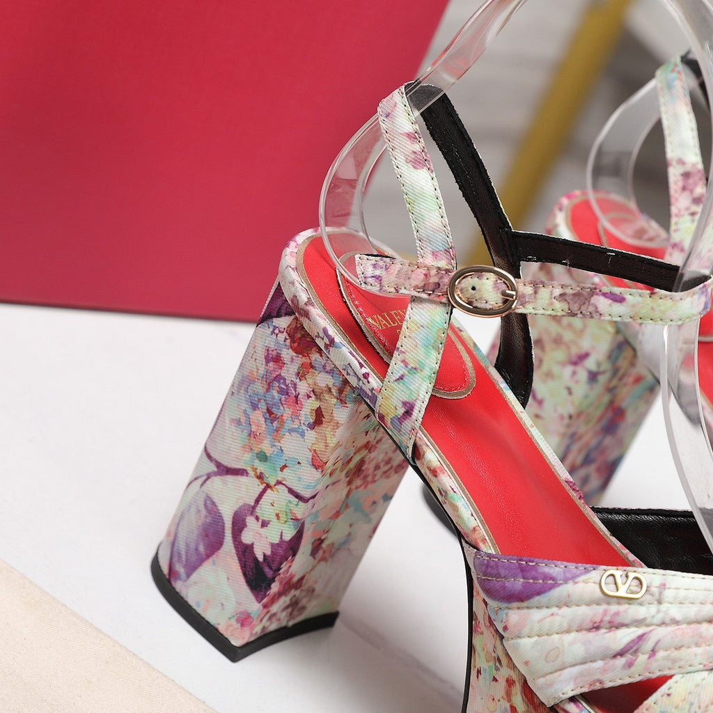 VLTN Crasher Platform Sandals Purple Multicolor Fabric 913108