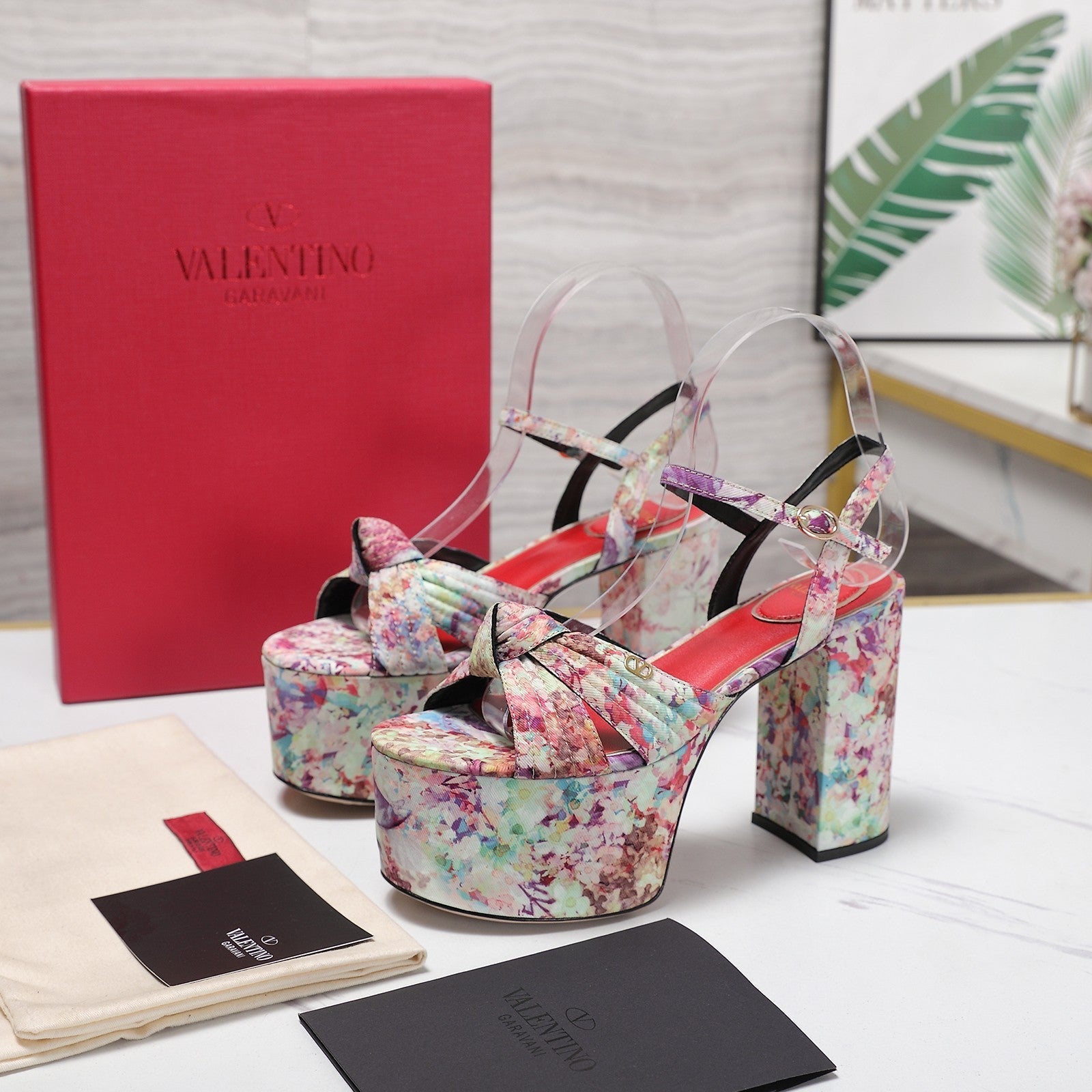 VLTN Crasher Platform Sandals Purple Multicolor Fabric 913108