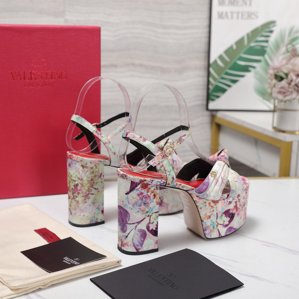 VLTN Crasher Platform Sandals Purple Multicolor Fabric 913108