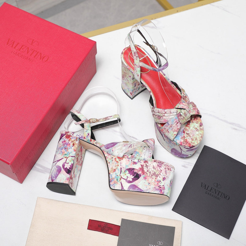 VLTN Crasher Platform Sandals Purple Multicolor Fabric 913108