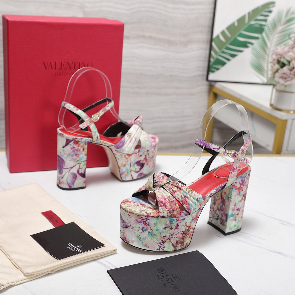 VLTN Crasher Platform Sandals Purple Multicolor Fabric 913108