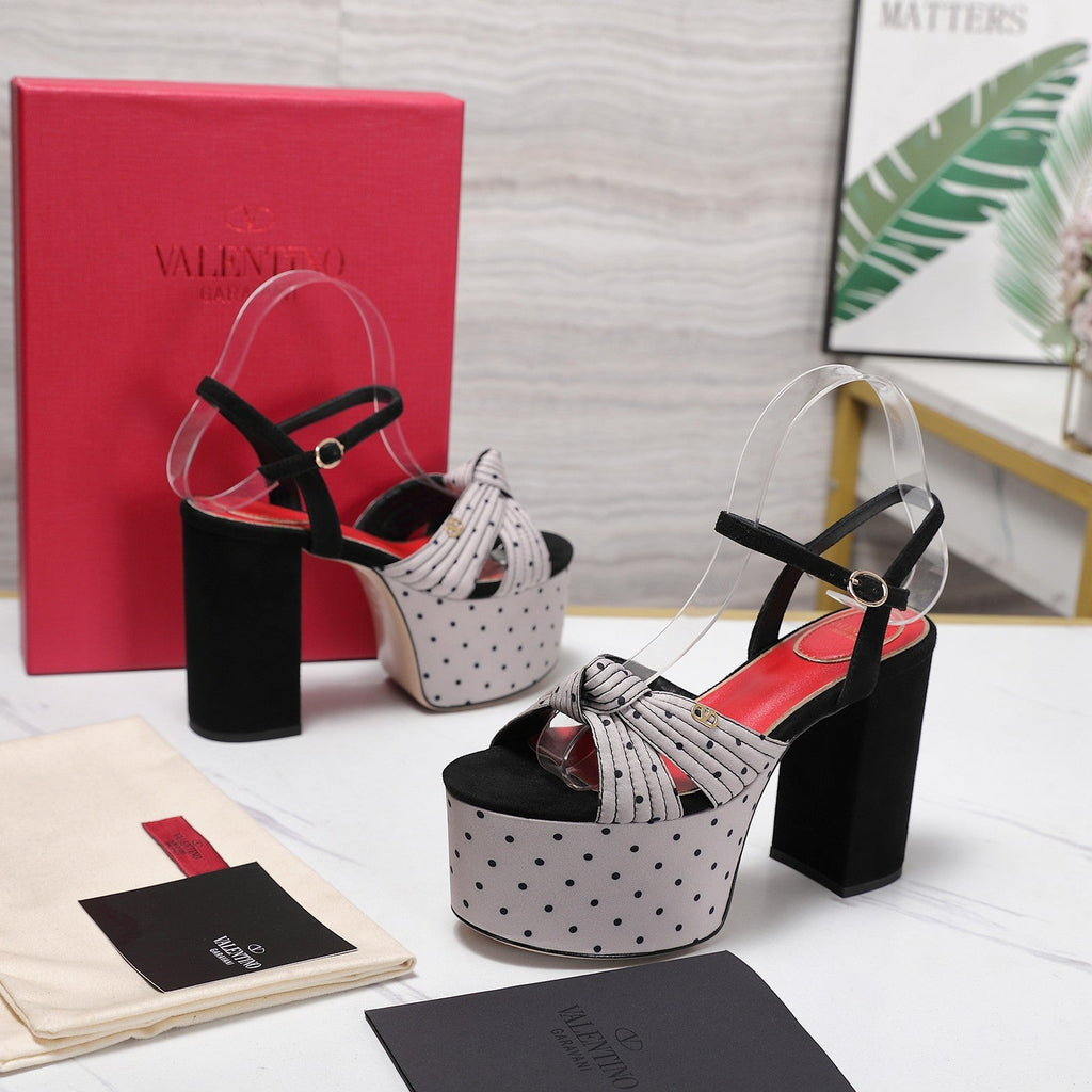 VLTN Crasher Platform Sandals Grey Black Fabric 913106