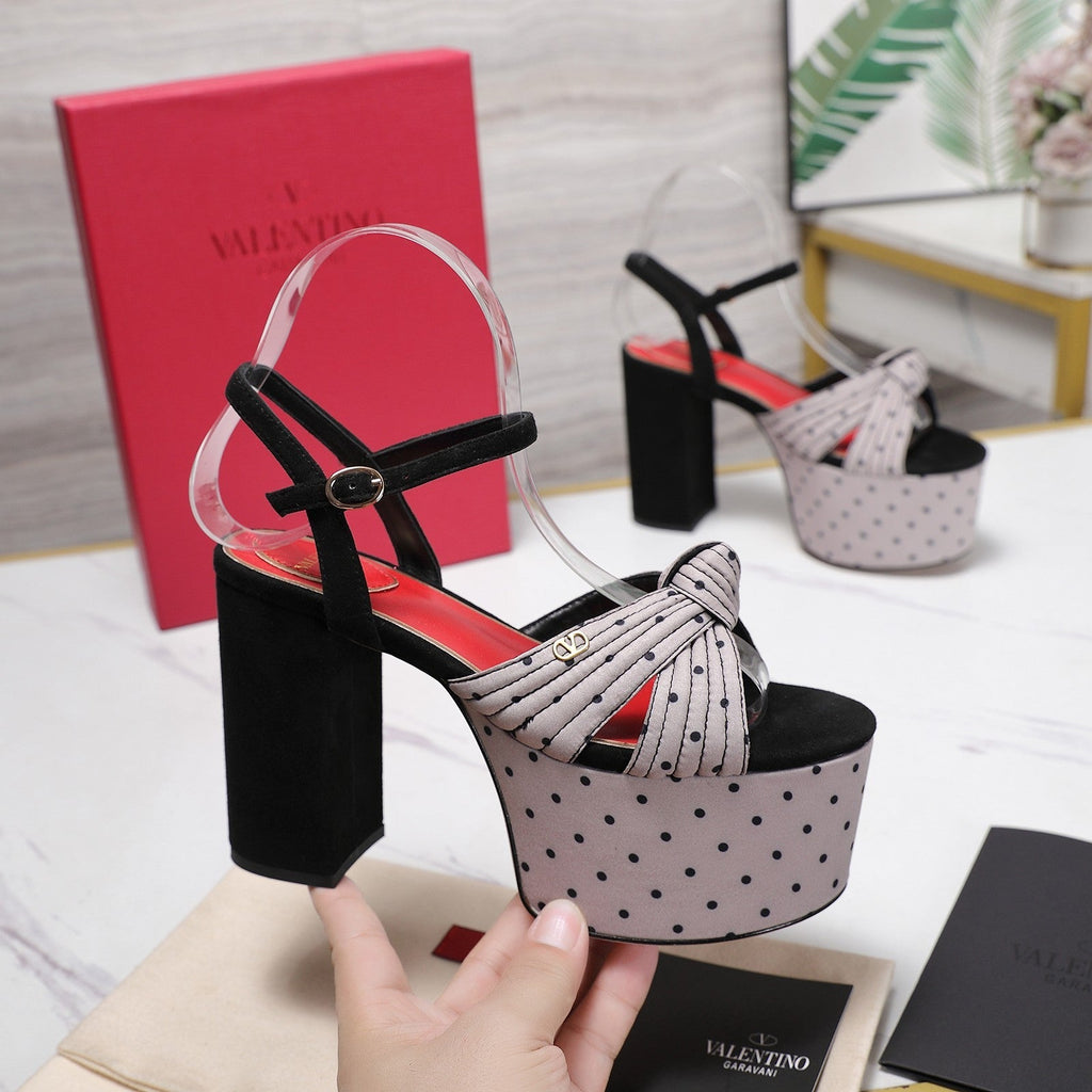 VLTN Crasher Platform Sandals Grey Black Fabric 913106