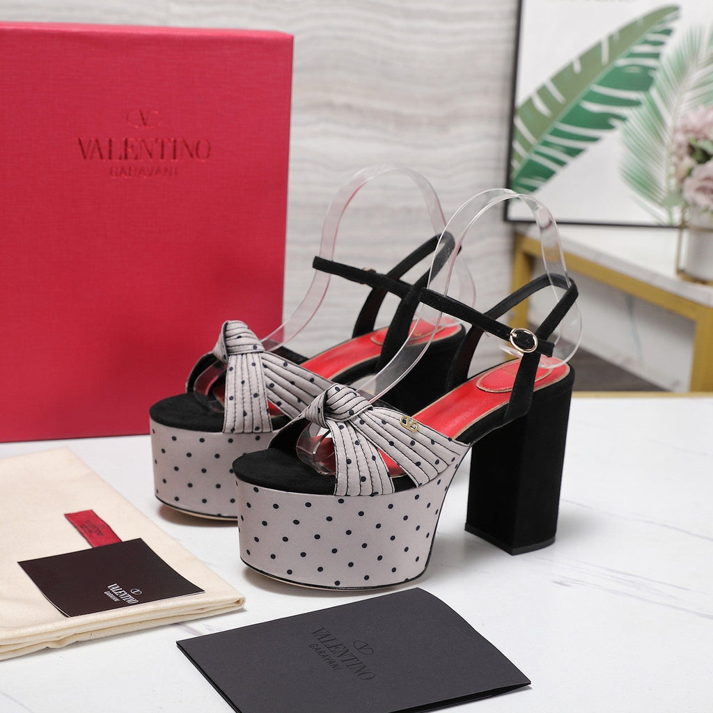 VLTN Crasher Platform Sandals Grey Black Fabric 913106