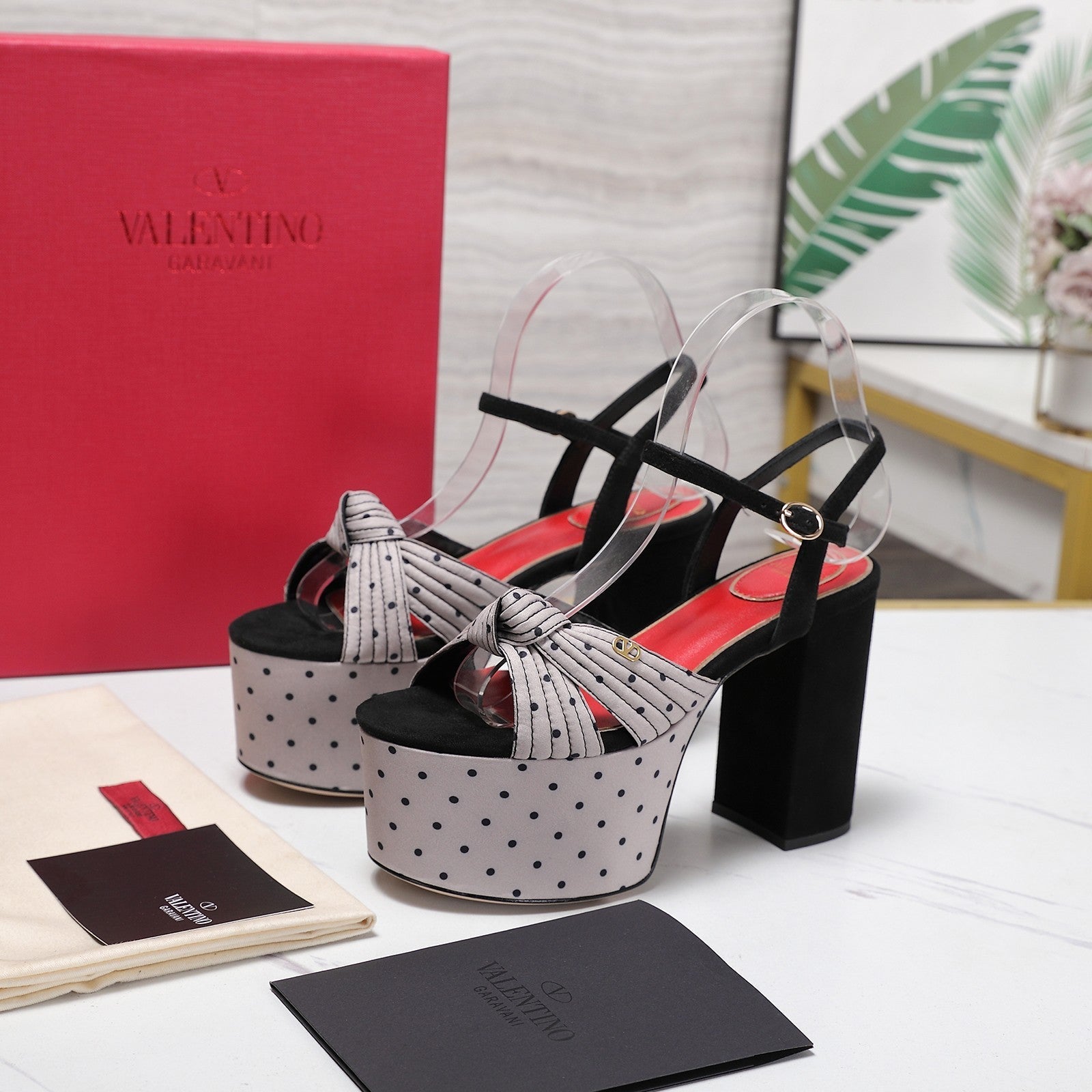 VLTN Crasher Platform Sandals Grey Black Fabric 913106