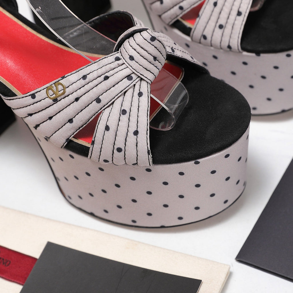 VLTN Crasher Platform Sandals Grey Black Fabric 913106