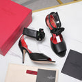 VLTN Drip Rose Applique Sandals 10.5cm Black Leather 913089