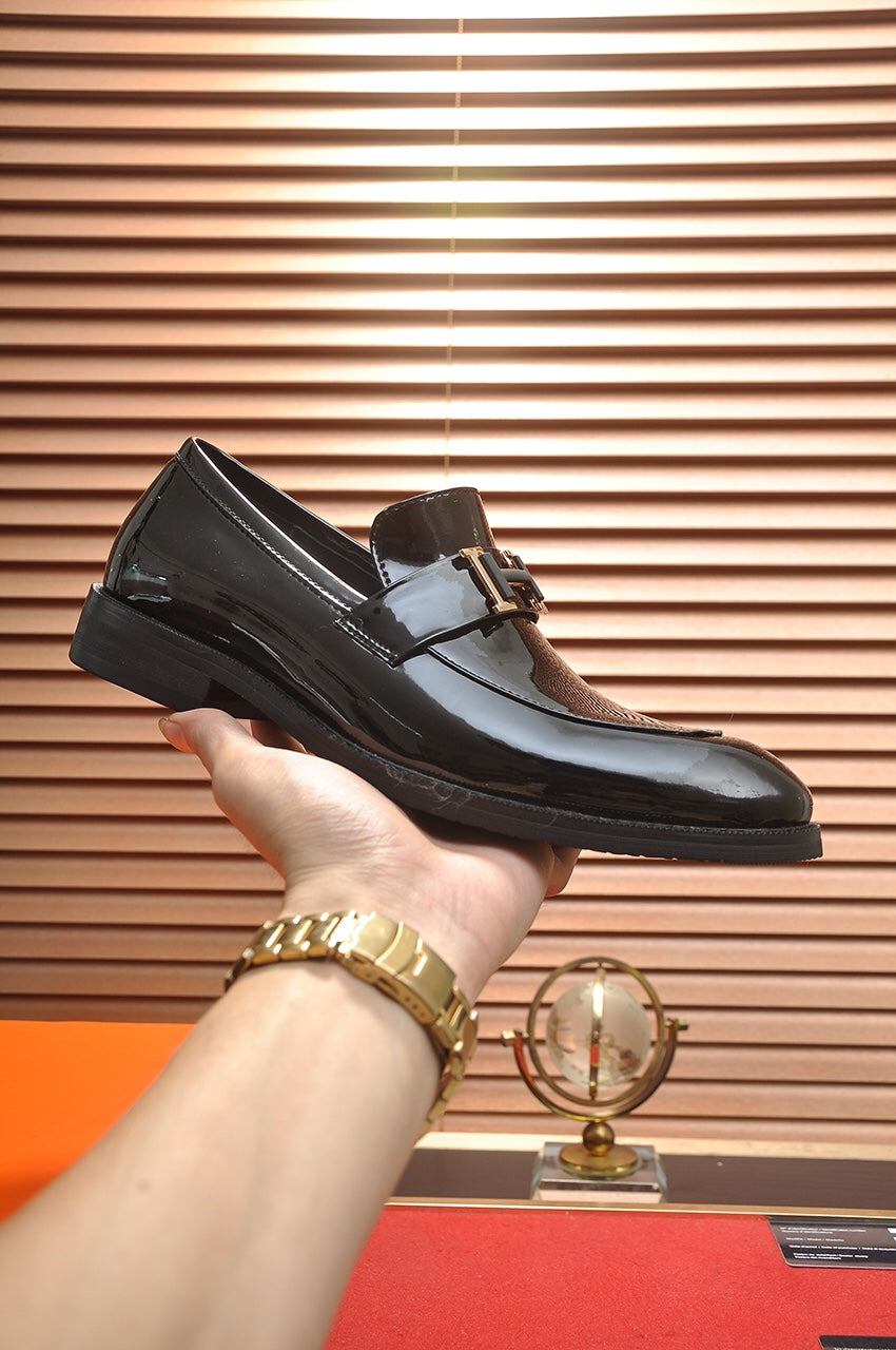 HM Men's Loafer Black Patent Leather 526110