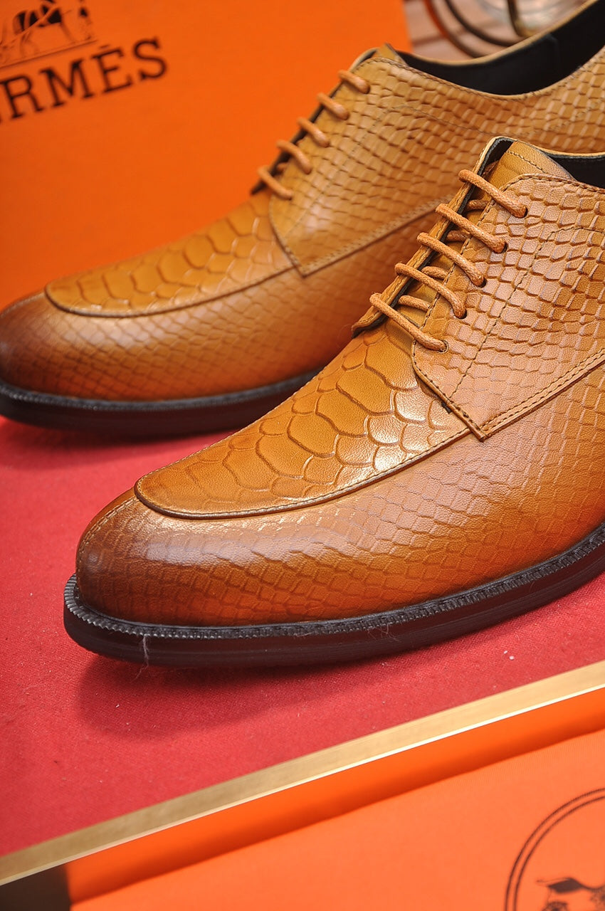 HM Men's Dress Shoe Brown Sheepskin