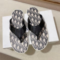 CD ALIAS THONG CROCODILE MOTIF BLACK AND BEIGE CALFSKIN