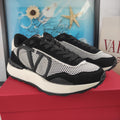 Lace And Mesh Lacerunner Sneaker In Black Mix White 994621
