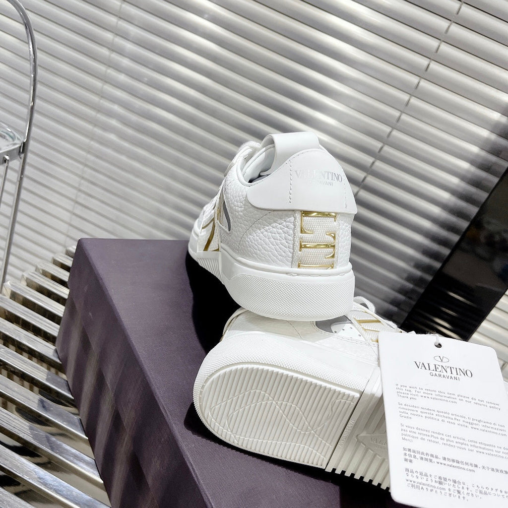 Valenti Low Top VL7N White Mix Gold Calfskin And Canvas 993725