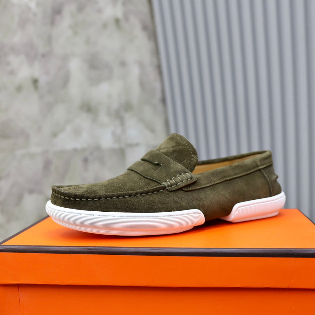 HM GUILLAUME LOAFER OLIVE SUEDE
