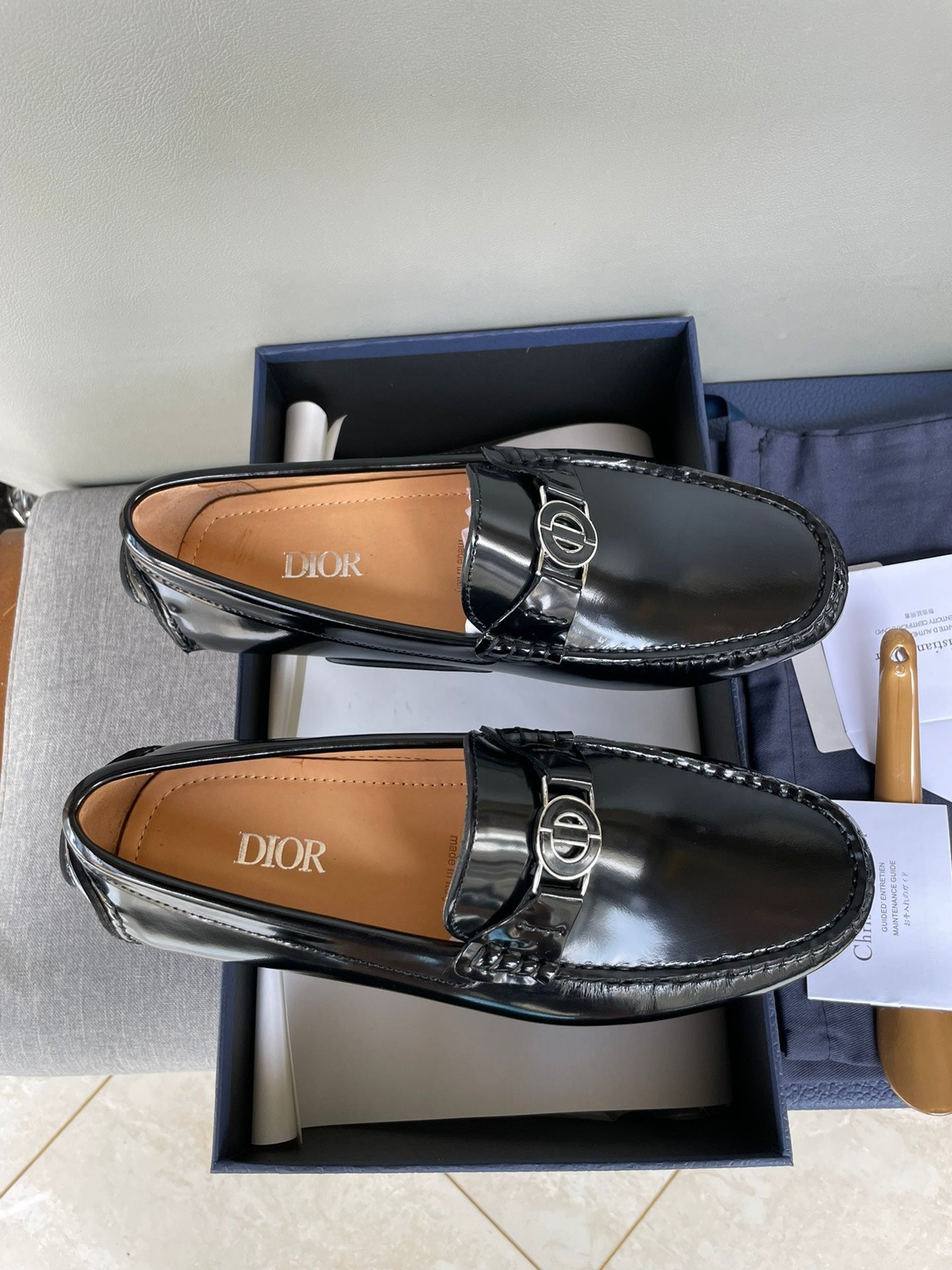 CD JUAL ICON BUCKLE LOAFER BLACK POLISHED CALFSKIN