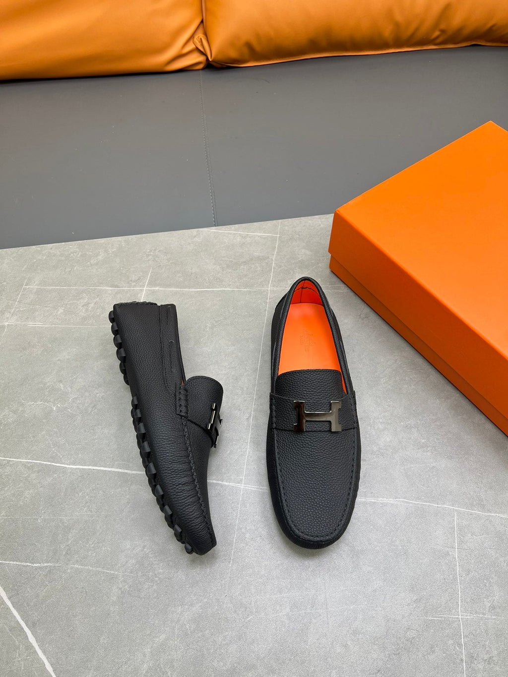 HM H-LOGO LOAFER BLACK CALFSKIN