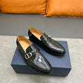 CD SYMBOL GRANVILLE EDGE BEADS LOAFER BLACK POLISHED CALFSKIN