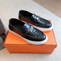 HM GAME SLIP-ON CROCODILE MOTIF SNEAKER BLACK CALFSKIN