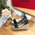 VLogo Rockstud Espadrille Dark Blue Leather 692180