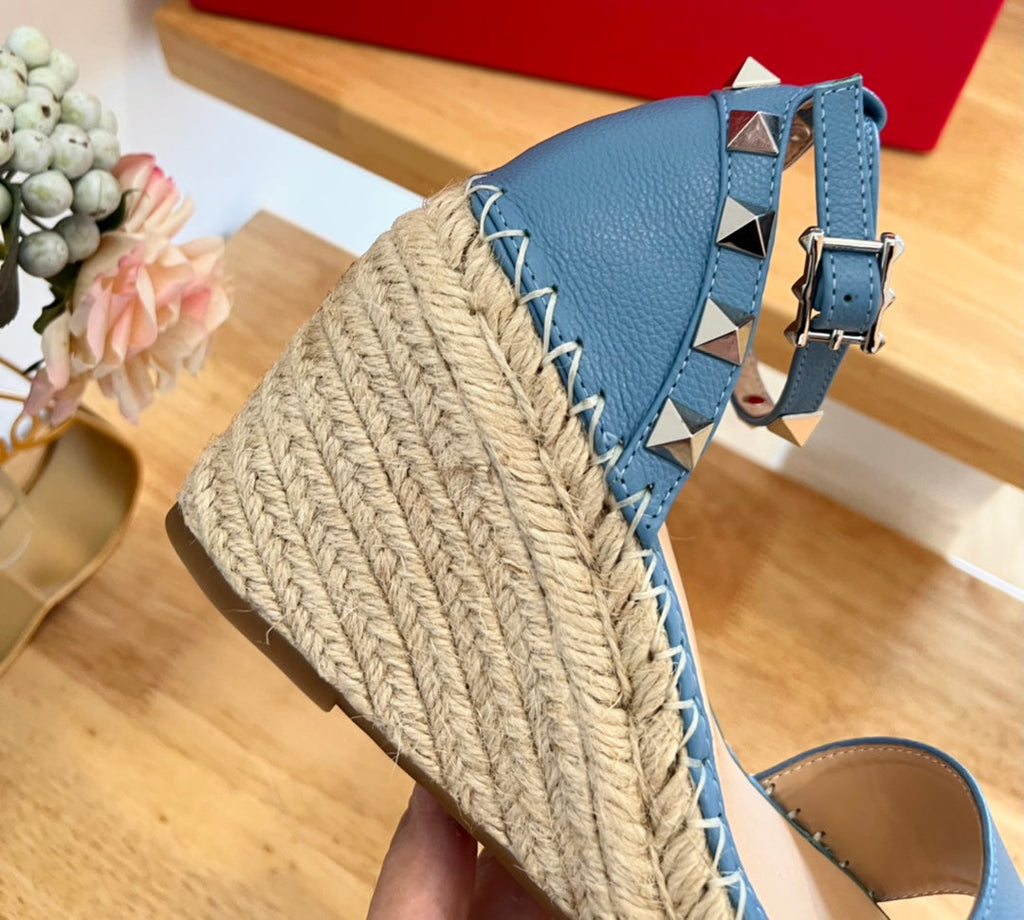 VLogo Rockstud Espadrille Blue Leather 692181
