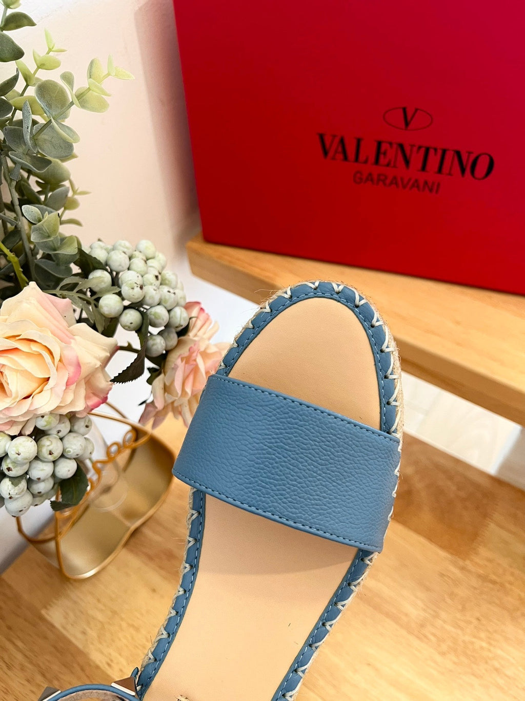 VLogo Rockstud Espadrille Blue Leather 692181