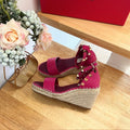 VLogo Rockstud Espadrille Hot Pink 692183