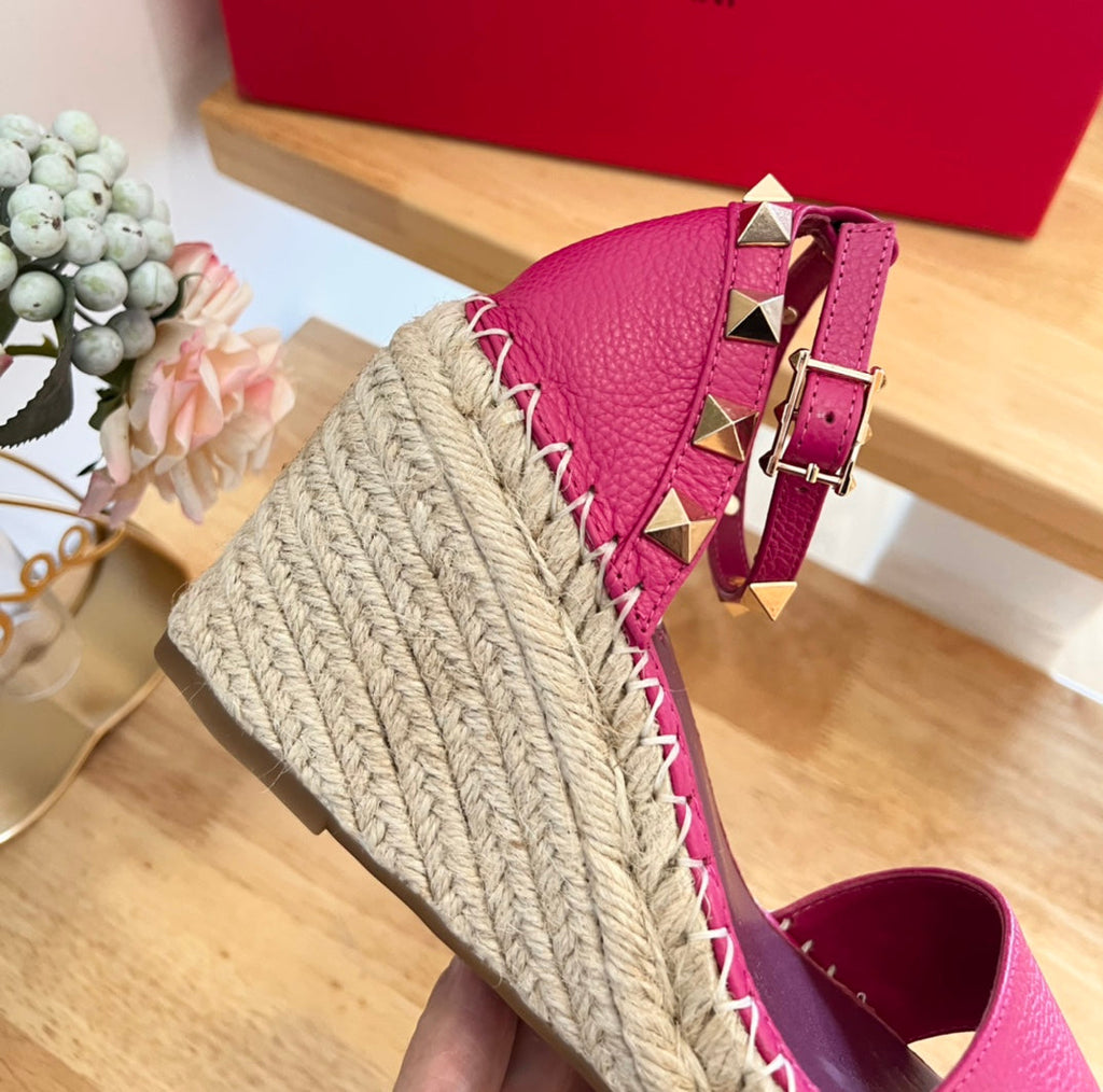 VLogo Rockstud Espadrille Hot Pink 692183