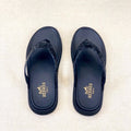 HM Men's Thong Sandals Black Rubber Sheepskin 561664