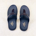 HM Men's Thong Sandals Brown Black Rubber Sheepskin 561666